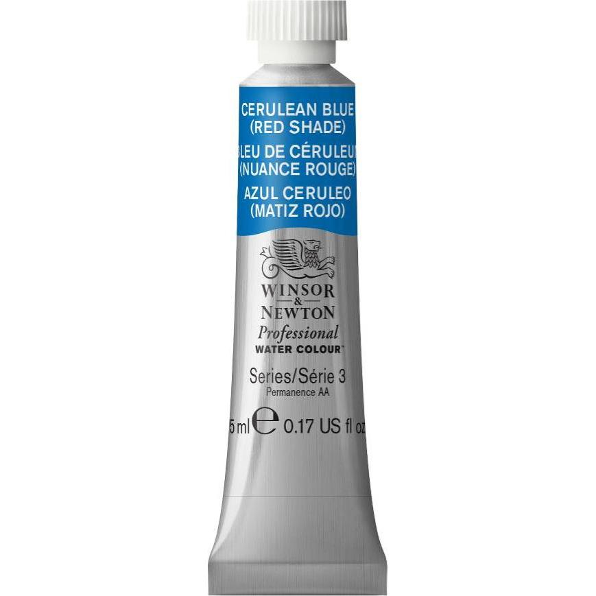 Winsor & Newton, Künstlerfarbe + Bastelfarbe, Watercolour proff. 5ml Cerul Blue (Red Shade) 140 (Blau, Rot, 5 ml)