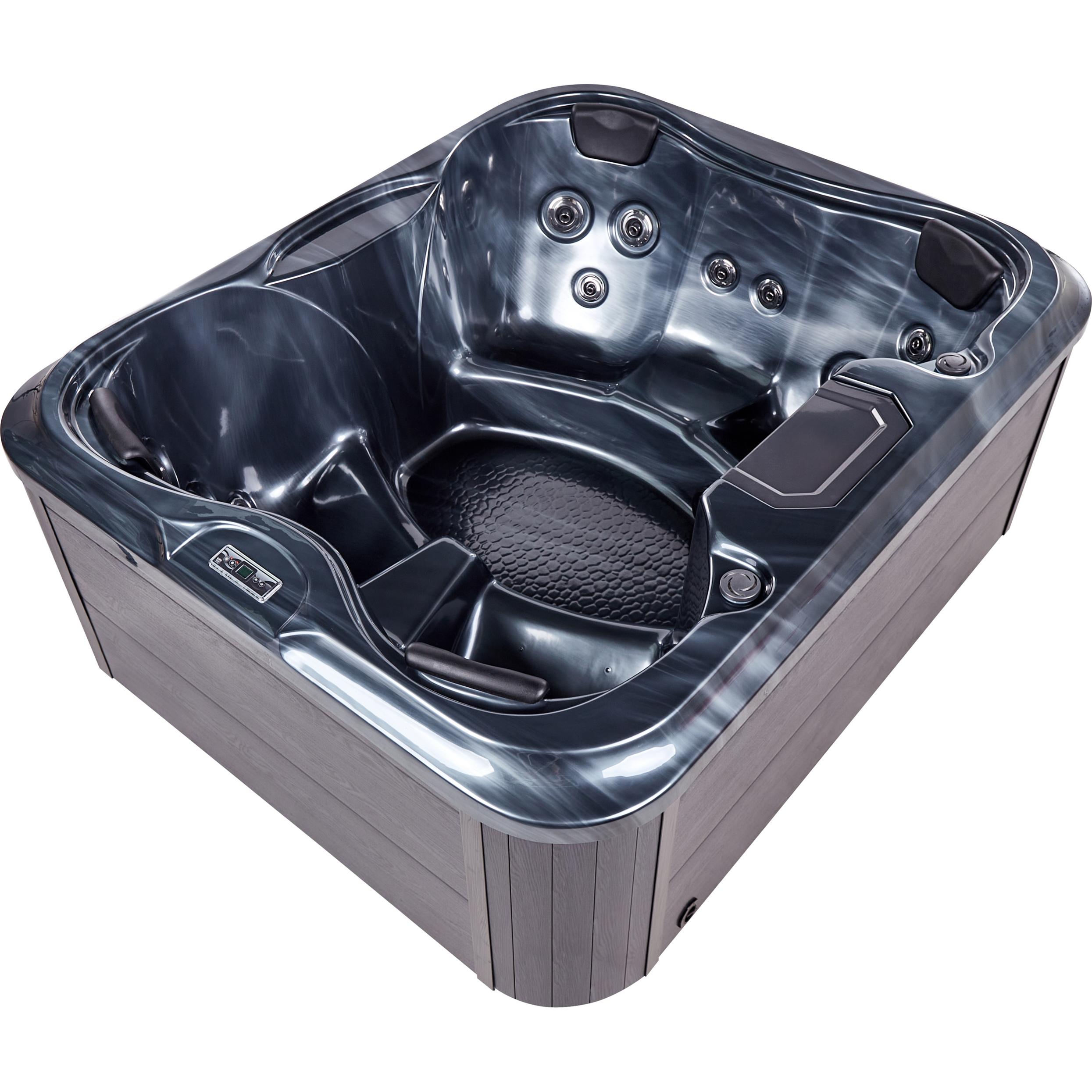 Beliani, Whirlpool, Whirlpool Outdoor grau mit LED rechteckig 180 x 215 cm ARCELIA (4 Pers.)