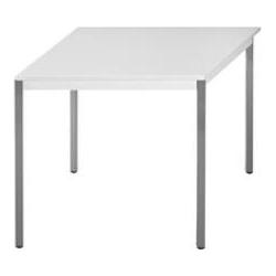 Sodematub, Tavolino da salotto, Tavolo multiuso grigio di forma trapezoidale (70 x 140 x 74 cm)