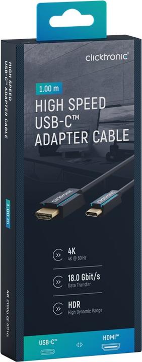 Actual product image clicktronic Casual USB-C™/HDMI™ adapter cable, 1 m (1 m, HDMI)