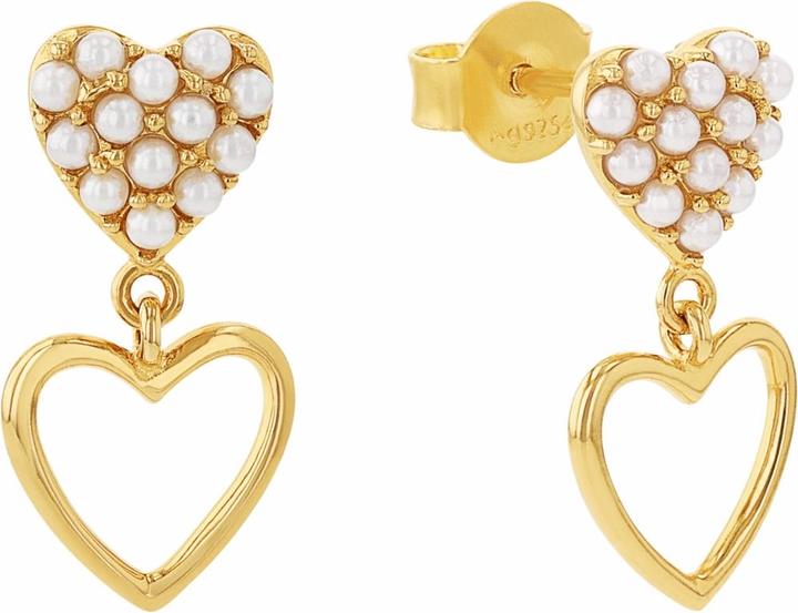 Image du produit Amor Boucles d'oreilles pour femmes, argent sterling 925, perle de verre | coeur (Argent 925)