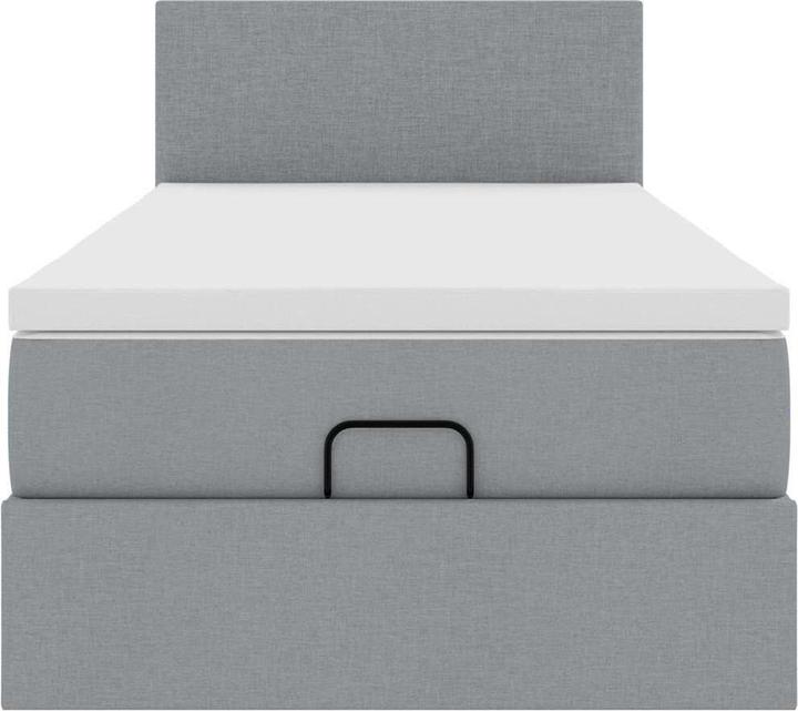 Actual product image vidaXL Ottoman bed with mattress light grey 90x190 cm fabric (90 x 190 cm)