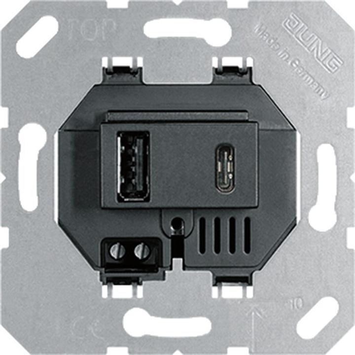 Actual product image JUNG USB Charger USB15CASW black (15 W)