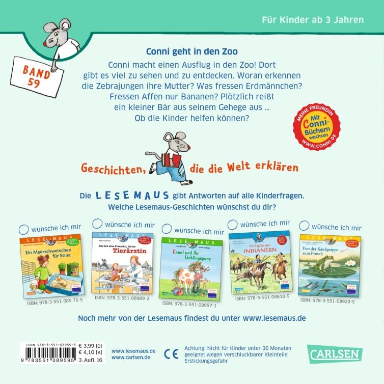 Thumbnail - Conni geht in den Zoo, Kinderbücher von Liane Schneider