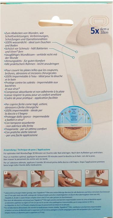 Image du produit 3M Tegaderm+Pad 6x10cm Coussinet pour plaie 2.5x6cm 5 pces (5 x)