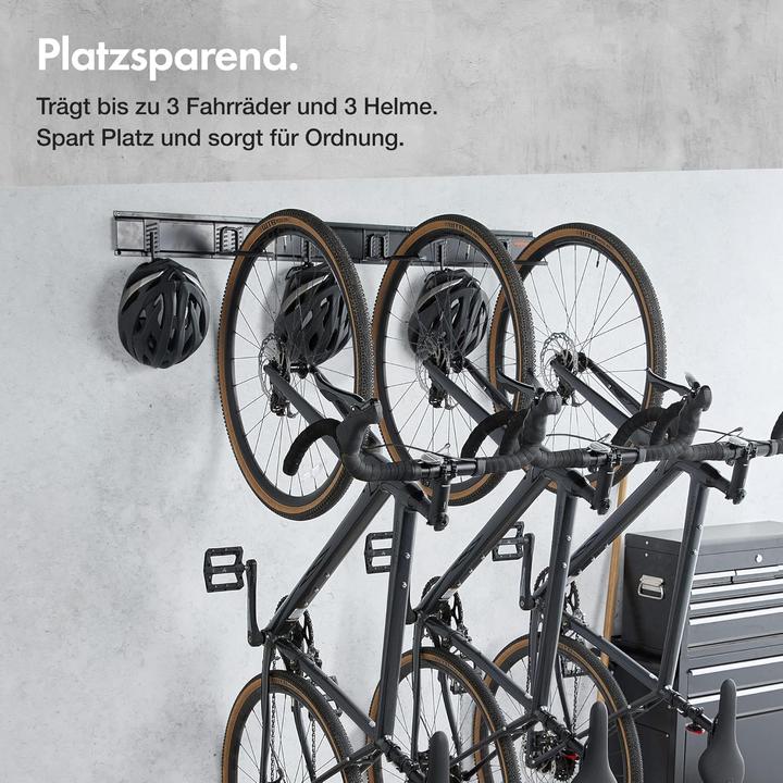 Produktbild VonHaus Velo-Wandhalterung Set für 3 Räder & Helme