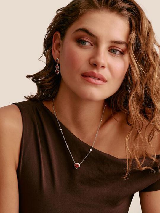 Produktbild Thomas Sabo Ohrringe Herz Granatrot Elyndra Silber (Silber 925)