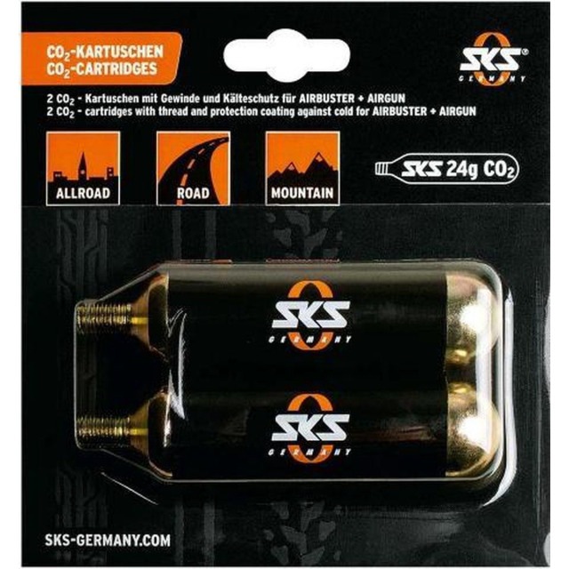 Immagine prodotto SKS Cartucce CO2 2 x 24g con filettatura (Cartucce CO2 di ricambio)