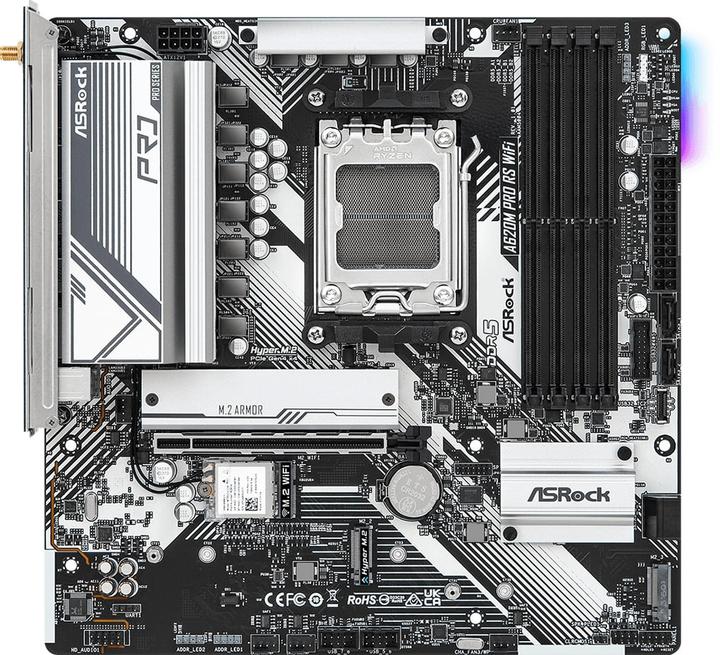 Actual product image AsRock MB AMD AM5 A620M PRO RS WiFi (AM5, AMD A620, mATX)