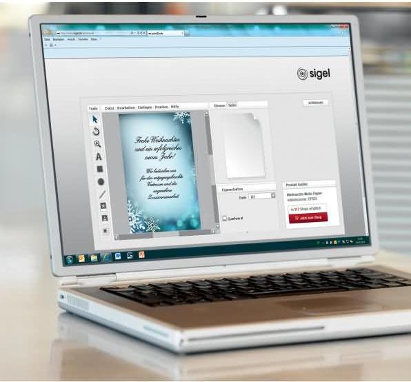 Produktbild Sigel Weihnachts-Motiv-Papier "Blue Snowflakes", A4, 90 g/qm Feinpapier in verschiedenen Blautönen mit... (A4, 90 g/m²)