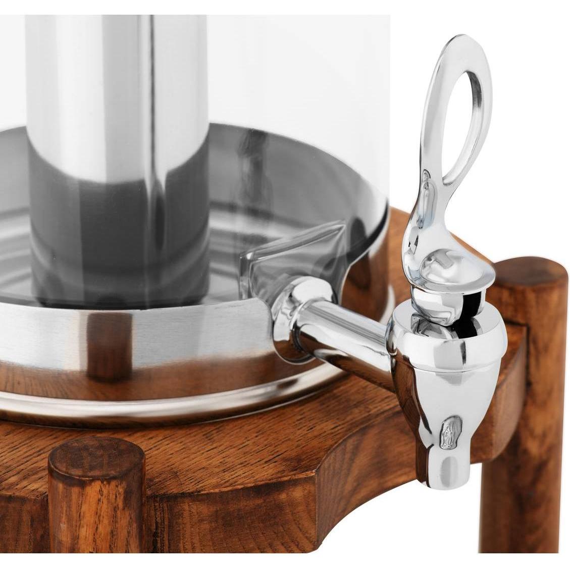 Thumbnail - Royal Catering Saftspender Saftdispenser Gastro Getränkespender Zapfhahn Holzrahmen 7 L, Getränkespender, Silber, Braun
