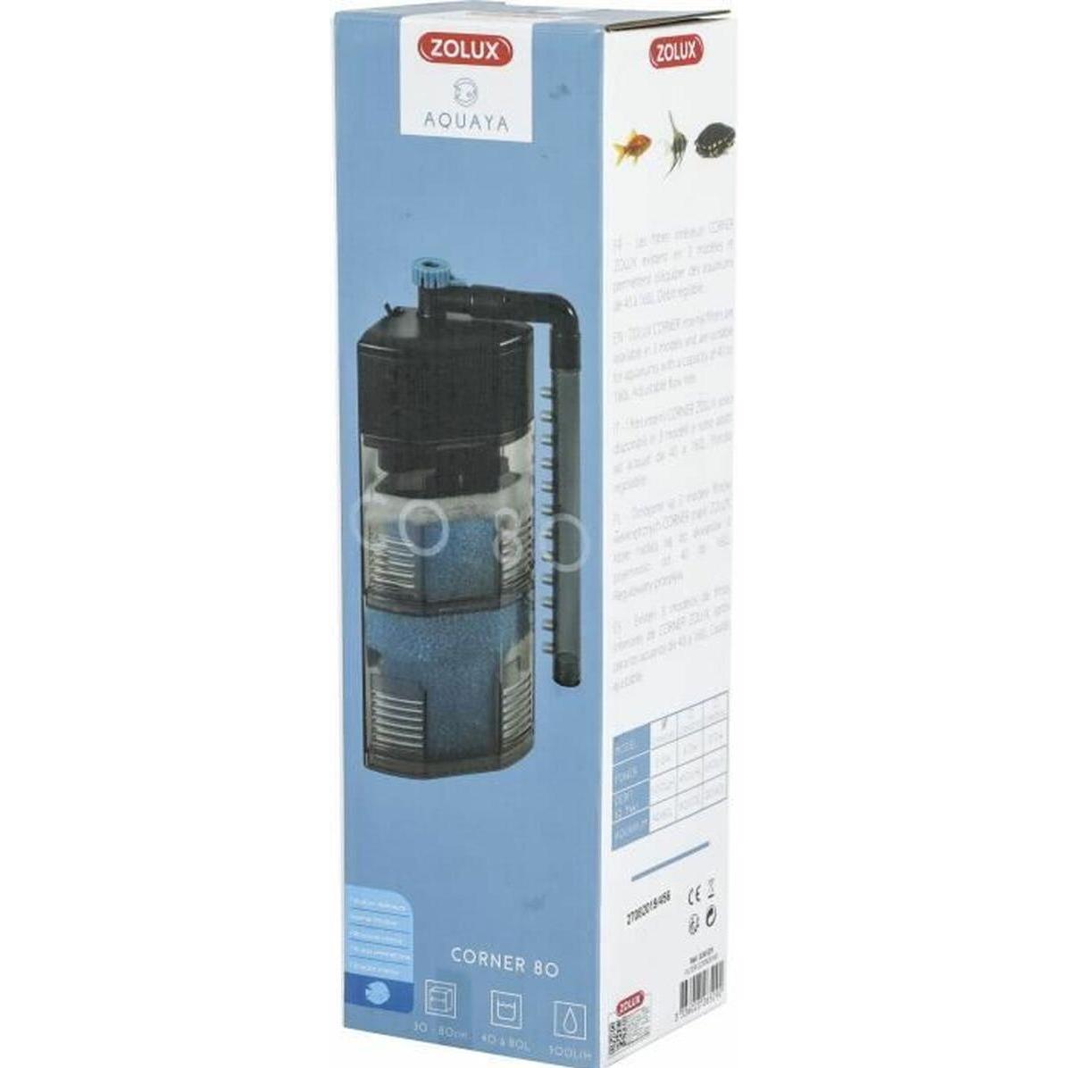Filtration intérieure corner 80 zolux 5 W pour aquarium de 40 à 80 L