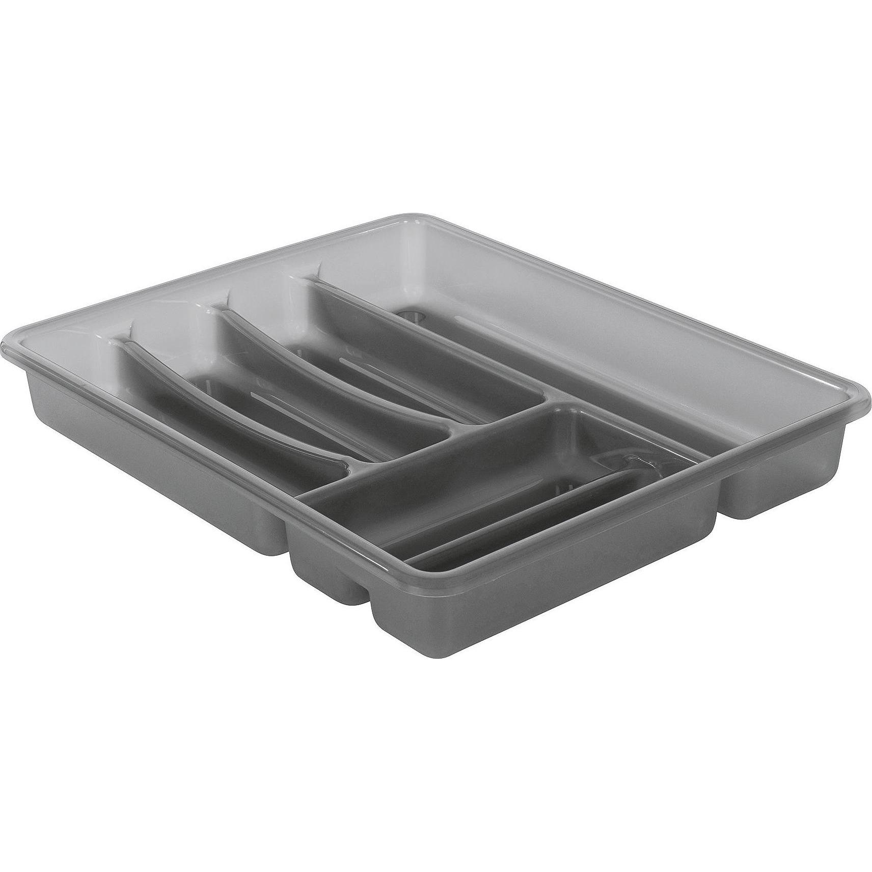 6x Rotho Basic, Besteckkasten, Grau