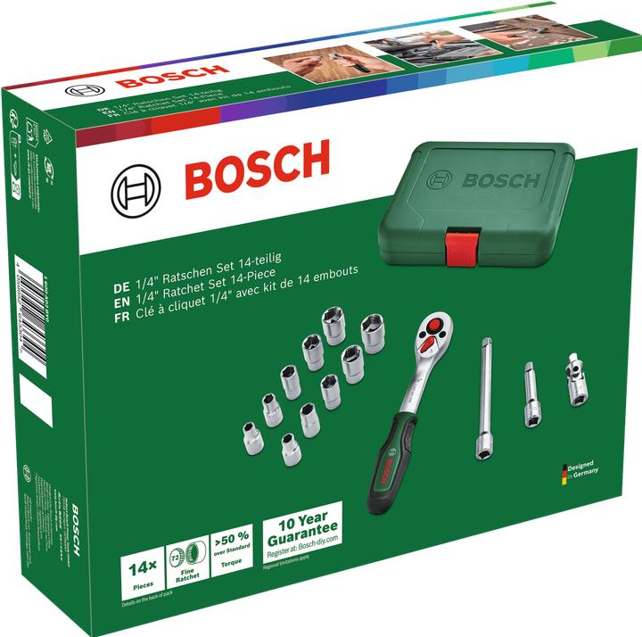 Actual product image Bosch Home & Garden 1/4" socket spanner set 14-piece
