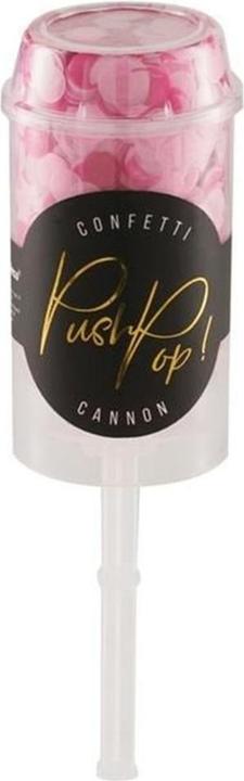 Productafbeelding Partydeco Confetti Cannon Push Pop Ø 8 mm, 1 stuk, Roze (1 Pcs.)
