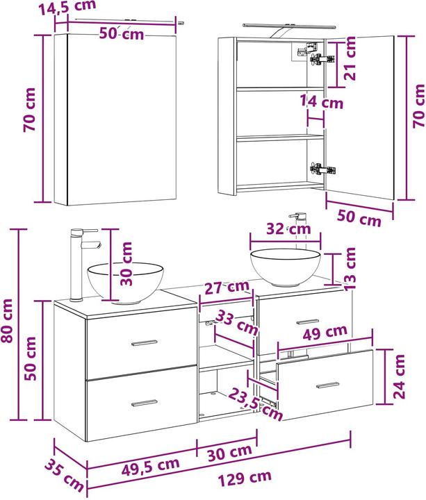 Produktbild vidaXL Badezimmer Set