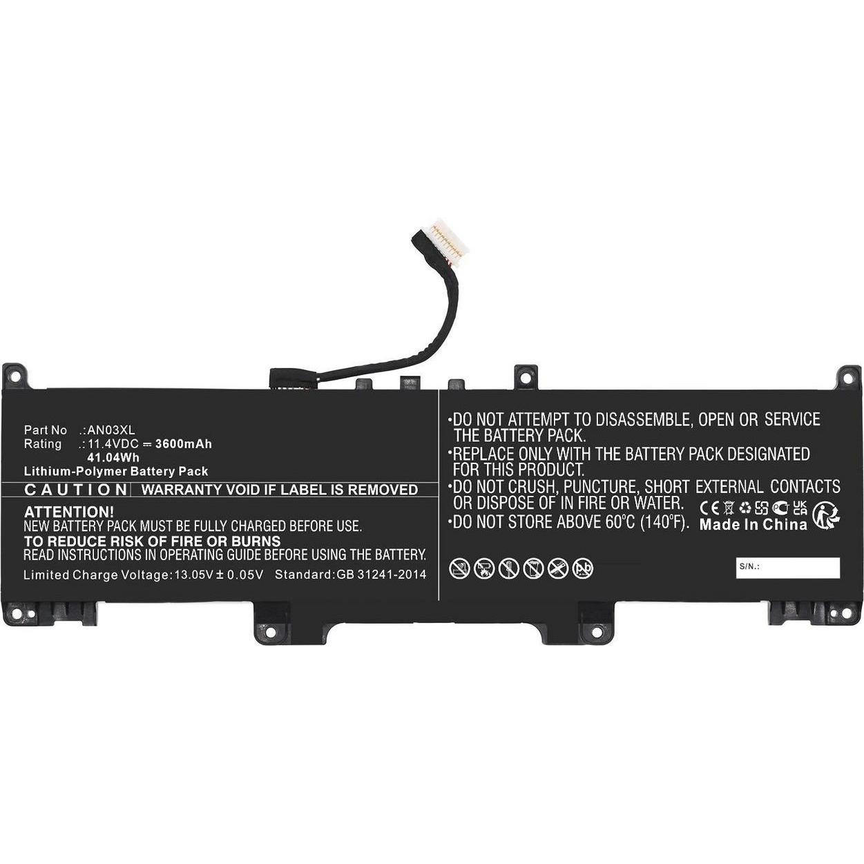 CoreParts Battery 11.4V 3600mAh 41.04Wh (3600 mAh), Notebook Akku
