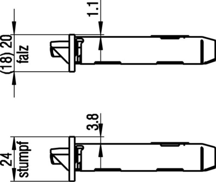 Produktbild BKS Zimmertür-Einsteckschloss 0215 BB 18/ 55/72/8 mm DIN rechts silber abgerundet Klasse 1 Kunststoff (Einsteckschloss)