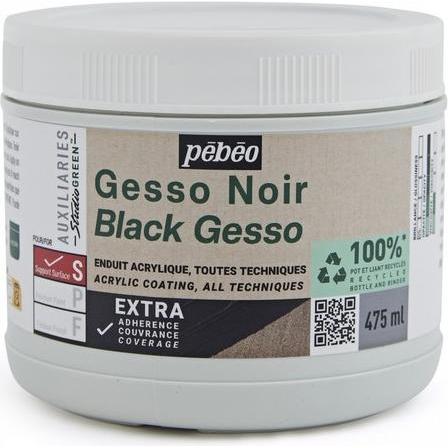 Pebeo, Künstlerfarbe + Bastelfarbe, Studiogrünes schwarzes Gesso (Studiogrünes schwarzes Gesso)