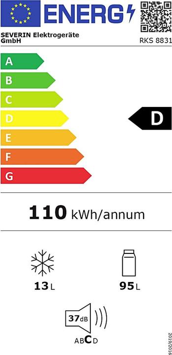 Energie-Label Severin RKS 8831 (108 l)