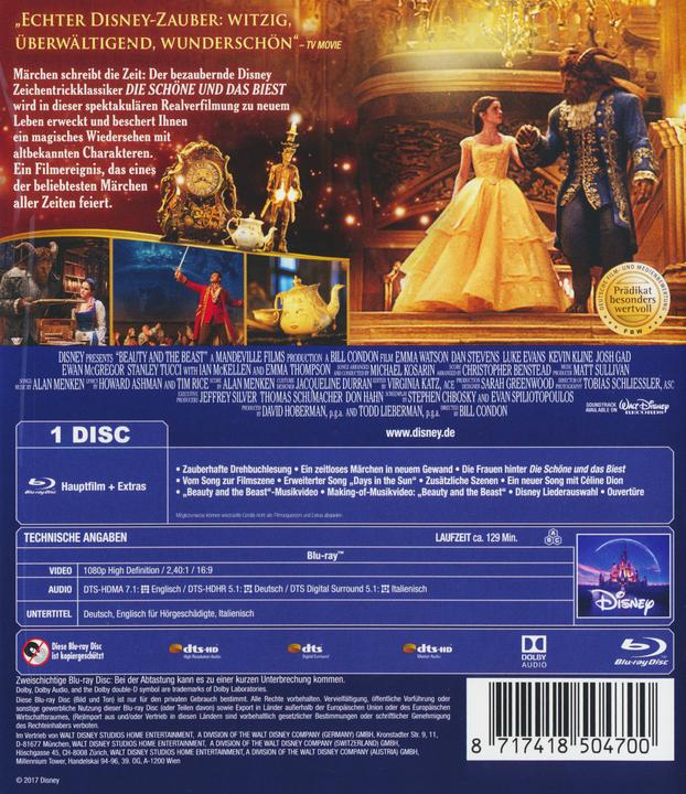 Produktbild Disney Interactive Studios Die Schöne und das Biest (Blu-ray, 2017, Deutsch)