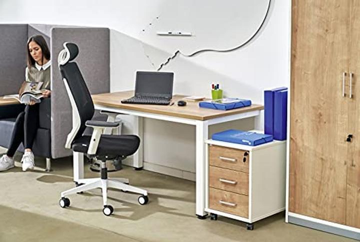 Actual product image Rocada Office chair, 908W-4 black fabric, white frame (45 - 54 cm)