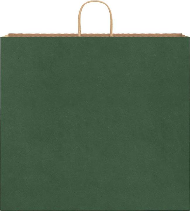 Produktbild VidaXL Kraftpapiertüten 250 Stk. mit Henkel Grün 54x15x49 cm Papiertüte (Geschenktüte, 250 x)