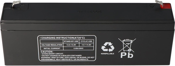 Actual product image Multipower Battery MP2.2-12 Lead acid battery, 4.8mm Faston connector MP2.2-12 (12 V, 2.20 Ah)