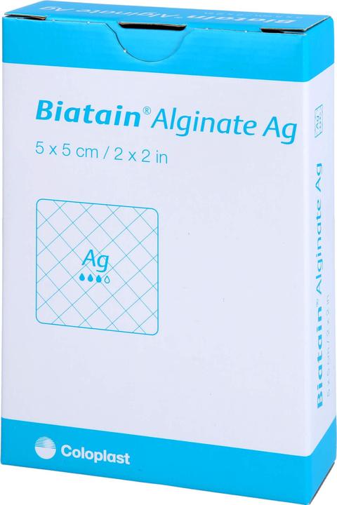 Coloplast Biatain Alginate Ag Kompressen 5x5cm mit Silber, 10 St VER