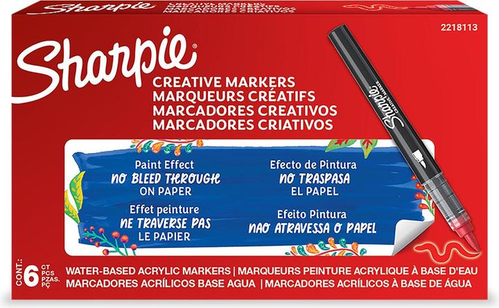 Actual product image Sharpie Kreativmarker Pinselspitze Acryl rot