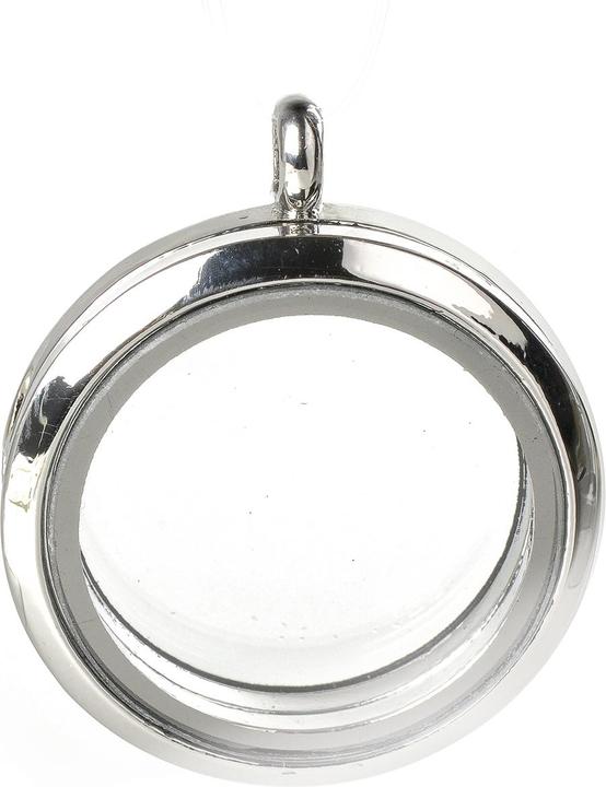 Immagine prodotto Hobby & Crafting Fun Ciondolo a medaglione "Round", Ø circa 2,9 cm, metallo/vetro (Metallo)