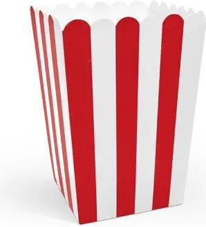 Actual product image Partydeco Popcorn bag white red striped (6 x)