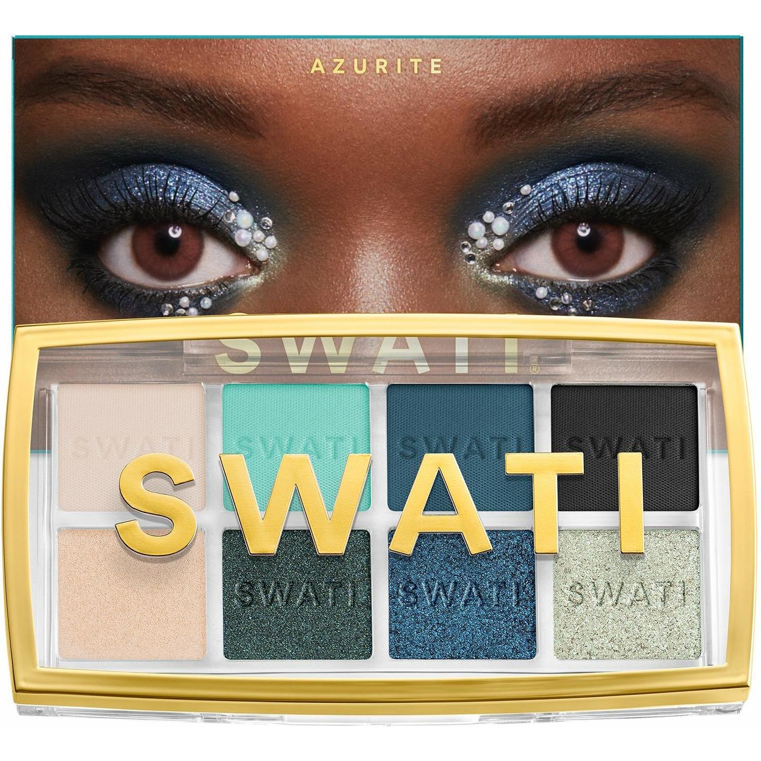 Swati, Lidschatten, Azurite Eye Shadow Palette (Primer, Black Rose, Emerald, Mint, Lolite, Four Opal, Midnight Sky, Marb...