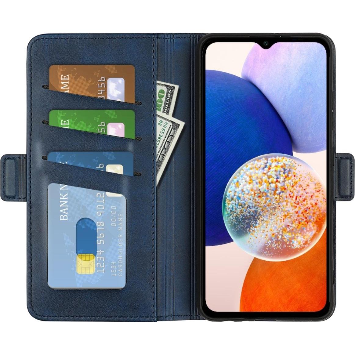Screenguard CardLounge Samsung Galaxy A14 5G Leder Hülle (Samsung Galaxy A14 5G), Smartphone Hülle, Blau