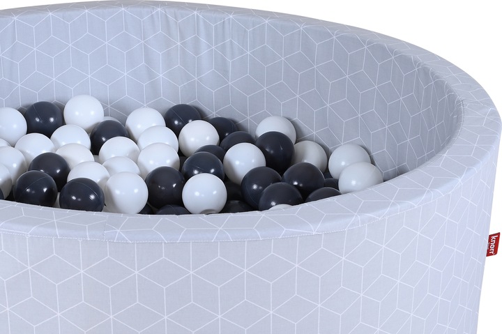 Produktbild Knorrtoys Bällebad soft - "Geo cube grey" - 300 balls grey/creme (ca. 6cm Durchmesser)