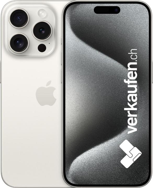 verkaufen.ch iPhone 15 Pro (256 Go, Titane blanc, 6.10", 0.00 Mpx, SIM + eSIM, A / Comme neuf)