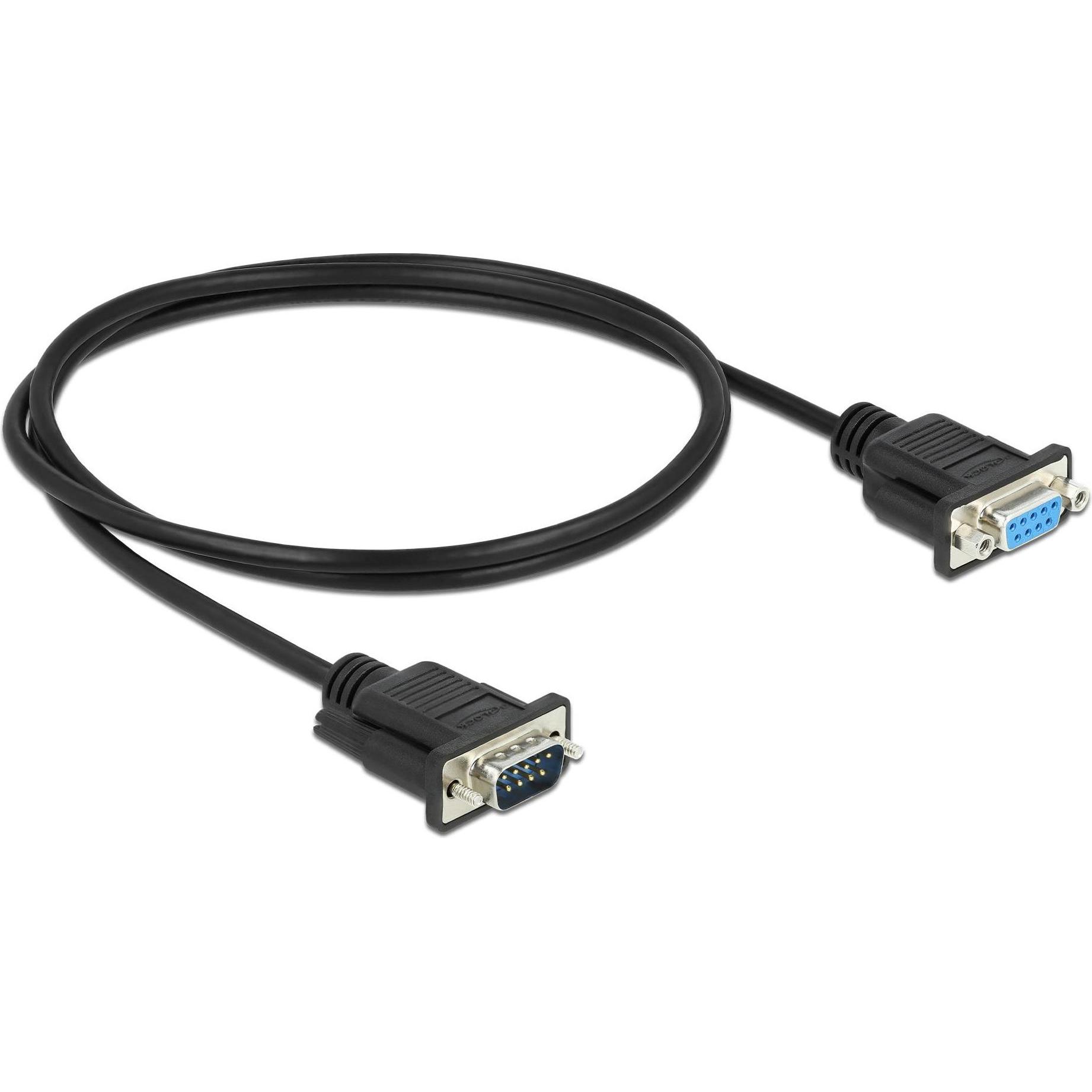 Thumbnail - Delock Anschlusskabel Nullmodem RS-232 DB9, f-m 1 m (1 m, Industriekabel), Schnittstellenkabel