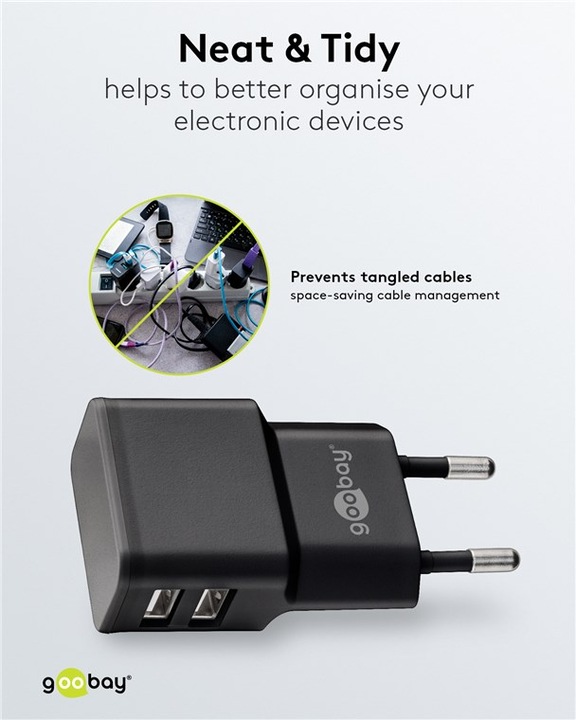Produktbild Goobay USB-Ladegerät 2-fach (12 W)