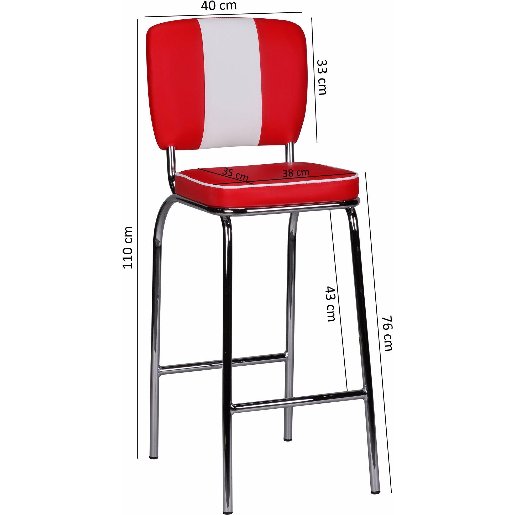 Thumbnail - FineBuy, Barhocker, Barhocker 2er Set Kunstleder Rot