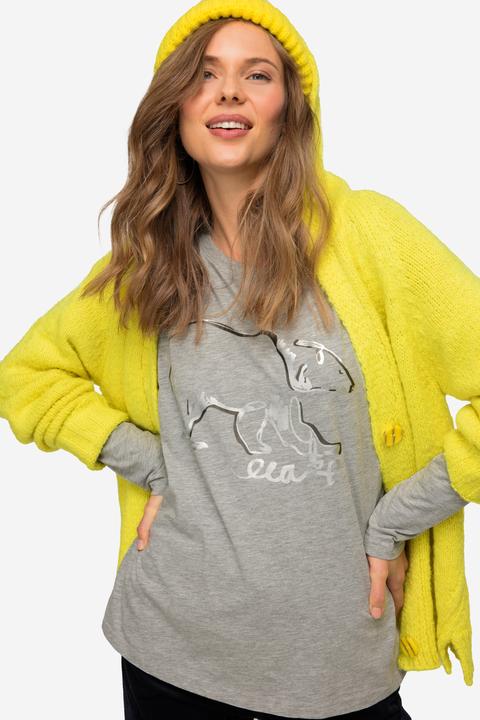 Produktbild Laurasøn T-Shirt, oversized, Eisbär, Rundhals, Langarm (M)