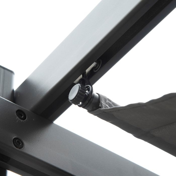 Immagine prodotto Swisshandel24 Padiglione a pergola con tetto scorrevole in alluminio grigio antracite+grigio scuro 3x3x2,23 m (300 cm, 300 cm)