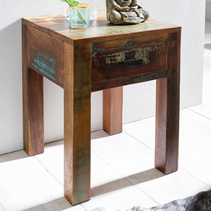 Actual product image FineBuy Bedside tables solid wood mango brown (40 x 40 x 55 cm)