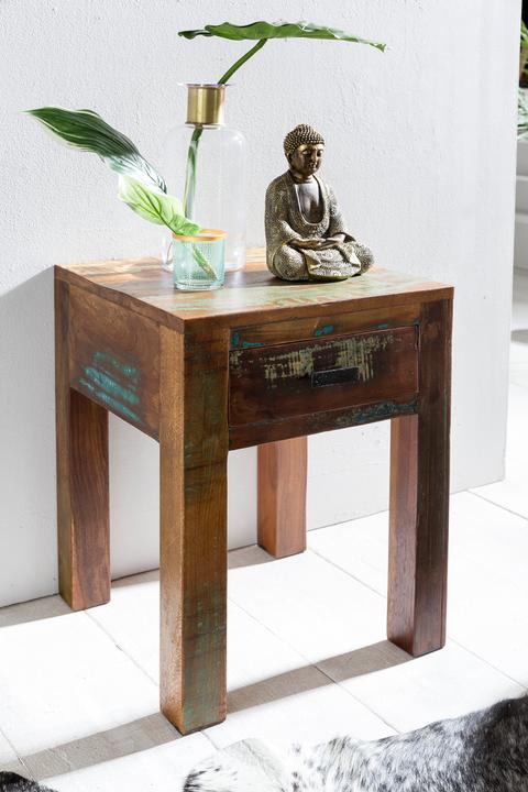 Actual product image FineBuy Bedside tables solid wood mango brown (40 x 40 x 55 cm)