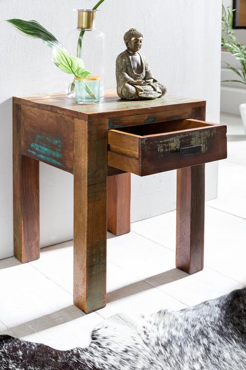 Actual product image FineBuy Bedside tables solid wood mango brown (40 x 40 x 55 cm)