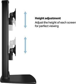 Immagine prodotto Multibrackets Supporto per monitor Dual 32-50", nero, verticale (Tavolo, 50", 24 kg)