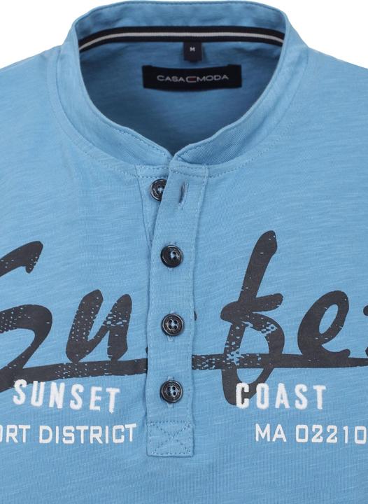 Image du produit Casa Moda T-Shirt Kurzarm-Henley-Shirt mit Print und Stickerei (M)