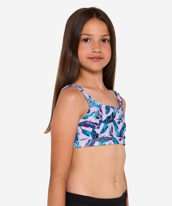 Produktbild Olaian Bikini-Oberteil Mädchen Bustier verstellbar 500 Nora violett geblümt (140)