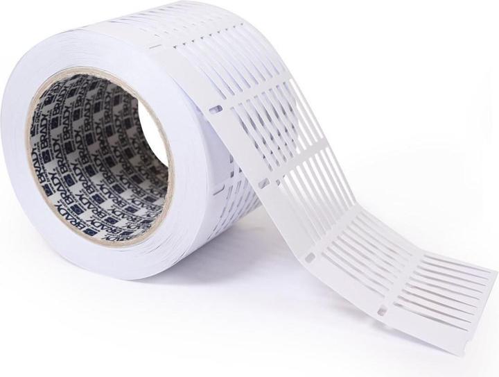 Actual product image Brady THTRDS-30x4,4-7696, sturdy Durasleeve(R) wire marker inserts, vinyl, white, 30.00 x 4.40 (8.42 cm)