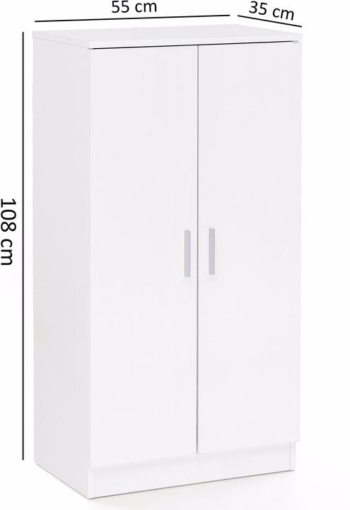 Produktbild FineBuy Schuhschrank Holz furniert Weiss (55 x 35 x 108 cm)