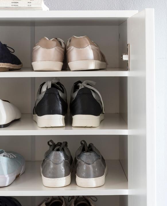 Produktbild FineBuy Schuhschrank Holz furniert Weiss (55 x 35 x 108 cm)